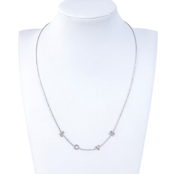 Vintage Italy Dyadema Sterling Silver 925 LOVE Letter Necklace 18" - Picture 1 of 5